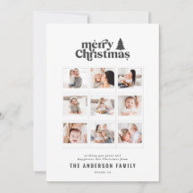 Einfachste Weihnachts-Grafik Typografie Multi-Foto