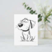 Einfachste Zeichnung. Lustiger Hund. Postkarte (Stehend Vorderseite)