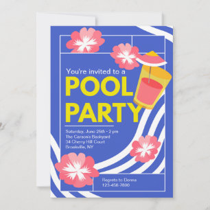 Einfadung zu einer großartigen Poolparty Einladung
