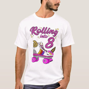 Einfahren in 8. Geburtstagsshirt Einhorn Roller Sk T-Shirt