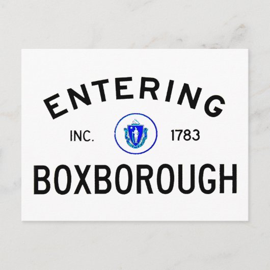 Einfahrt in Boxborough Postkarte (Vorderseite)