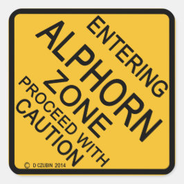 Einfahrt in die Alphornzone Quadratischer Aufkleber