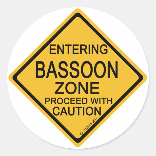 Einfahrt in die Bassoon Zone Runder Aufkleber (Vorderseite)