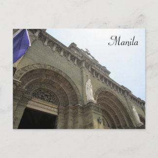 Einfahrt in die Kathedrale von Manila Postkarte