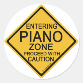 Einfahrt in die Piano Zone Runder Aufkleber