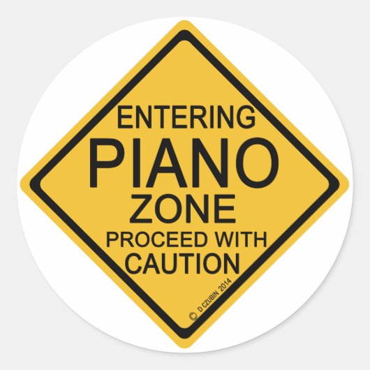 Einfahrt in die Piano Zone Runder Aufkleber (Vorderseite)