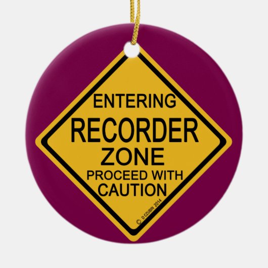 Einfahrt in die Recorder Zone Keramik Ornament (Vorne)