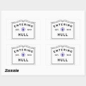 Einfahrt in die Stadt Hull Rechteckiger Aufkleber (Blatt)