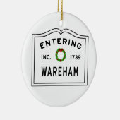 Einfahrt in Massachusetts Town Wareham Keramik Ornament (Rechts)