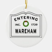 Einfahrt in Massachusetts Town Wareham Keramik Ornament (Vorne)