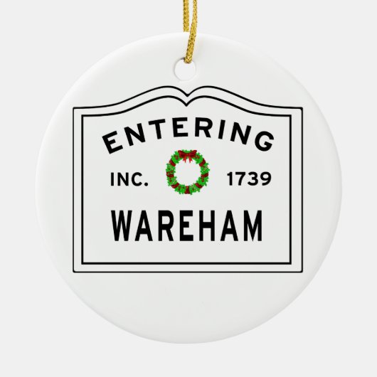 Einfahrt in Massachusetts Town Wareham Keramik Ornament (Vorne)