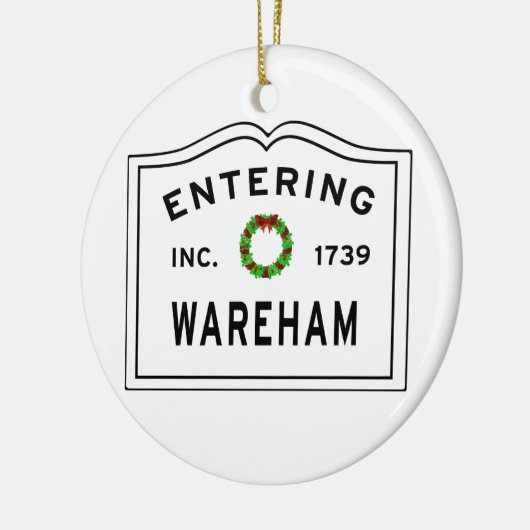 Einfahrt in Massachusetts Town Wareham Keramik Ornament (Links)
