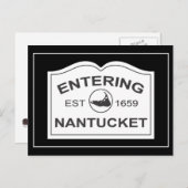 Einfahrt in Nantucket Est. 1659 Unterschrift in Sc Postkarte (Vorne/Hinten)