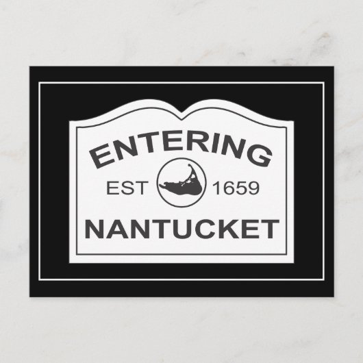 Einfahrt in Nantucket Est. 1659 Unterschrift in Sc Postkarte (Vorderseite)