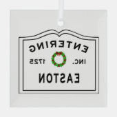 Einfahrt Massachusetts Town Easton Ornament Aus Glas (Rückseite)