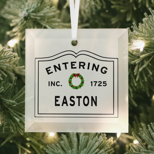 Einfahrt Massachusetts Town Easton Ornament Aus Glas (Insitu)