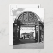 Einfahrt nach North Pier B/W Postkarte (Vorne/Hinten)