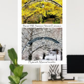 Einfahrt Plymouth MA Collage von Burial Hill Poster (Heimbüro)