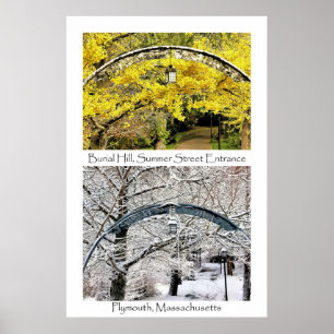 Einfahrt Plymouth MA Collage von Burial Hill Poster