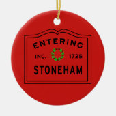 Einfahrt Stadt Massachusetts Stoneham Weihnachten Keramik Ornament (Vorne)