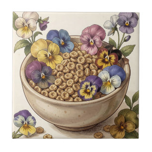 Einfallslose Stiefmütterchen-Blumen-Cereal-Schale Fliese
