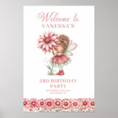 Einfallsreich Süße Feen-Rosa 1. Geburtstag Poster (Vorne)