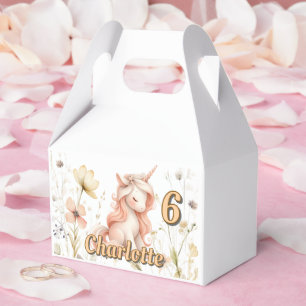 Einfallsreiche Pastell-Einhorn-Wildblumen-Geburtst Geschenkschachtel