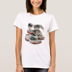 Einfallsreiche silberne MARmor SCHUHE UND SONNENBR T-Shirt