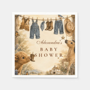 Einfallsreicher Jungen Western Boho Baby Shower Serviette