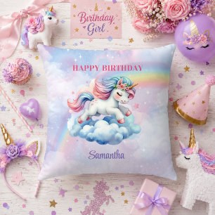 Einfallsreiches Einhorn Pastellfarben Mädchen Gebu Kissen