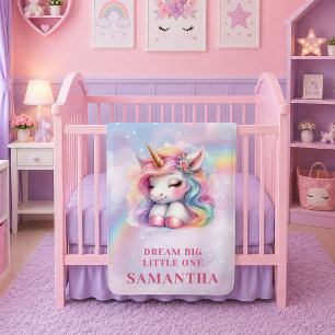 Einfallsreiches Einhorn Regenbogen Mädchen Geburts Fleecedecke