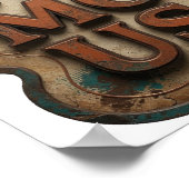 Einfallsreiches Orange FAMOUS Statement Design Poster (Ecke)