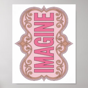 Einfallsreiches Pink IMAGINE Custom Design Poster