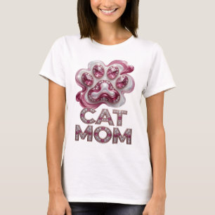 Einfallsreiches Rosa CAT MOM Künstlerisches Motiv T-Shirt
