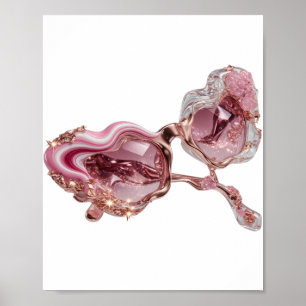 Einfallsreiches Silber ABSTRAKTE KUNST Abstractes Poster
