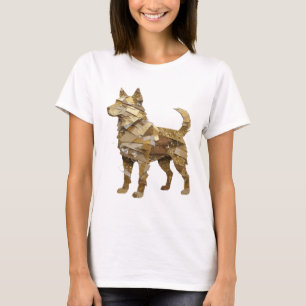 Einfallsreiches Silber GOLDEN DOG 3D-Textkunstwerk T-Shirt