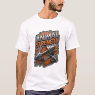 Einfallsreiches Silber-Tierstärkemotiv-Kunsthandwe T-Shirt