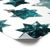 Einfangende Silber BLUE STAR ORNAMENTE Poster (Ecke)