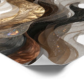 Einfangende Silberne ABSTRACTE KUNST Poster (Ecke)