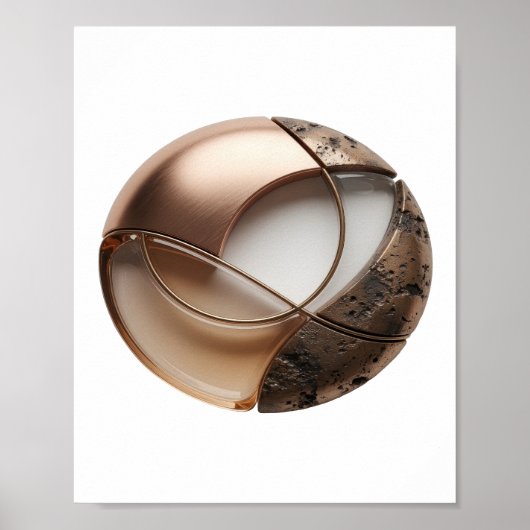 Einfangendes Silber ABSTRAKTE KUNST Grafikdesign v Poster (Vorne)