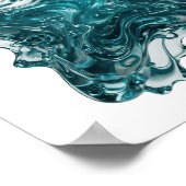 Einfangendes Silber BLUE STAR Textdesign Poster (Ecke)
