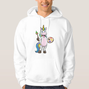Einfärben beim Anmalen mit Pinsel und Farbe Hoodie