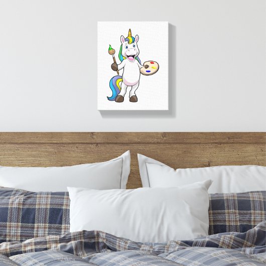 Einfärben beim Anmalen mit Pinsel und Farbe Leinwanddruck (Insitu (Schlafzimmer))