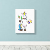 Einfärben beim Anmalen mit Pinsel und Farbe Leinwanddruck (Insitu (Holzboden))