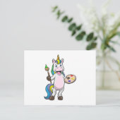 Einfärben beim Anmalen mit Pinsel und Farbe Postkarte (Stehend Vorderseite)