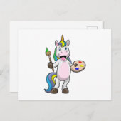 Einfärben beim Anmalen mit Pinsel und Farbe Postkarte (Vorne/Hinten)