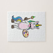 Einfärben beim Anmalen mit Pinsel und Farbe Puzzle (Horizontal)