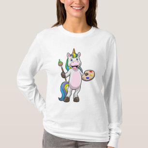 Einfärben beim Anmalen mit Pinsel und Farbe T-Shirt