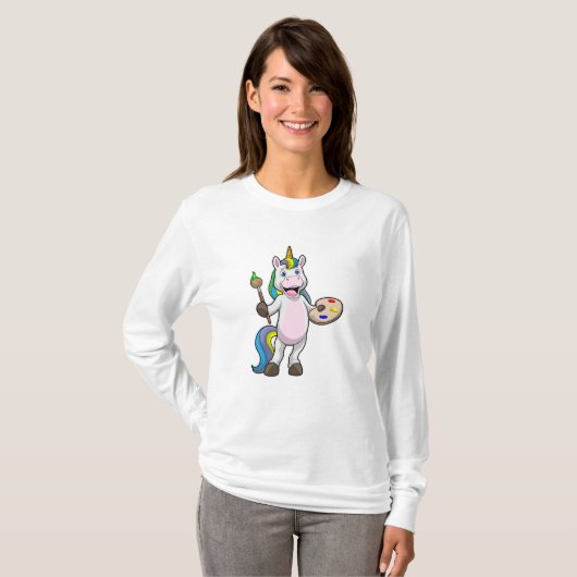 Einfärben beim Anmalen mit Pinsel und Farbe T-Shirt (Vorne ganz)