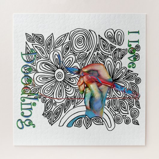 Einfärben der Doodle-Kunst Puzzle (Horizontal)